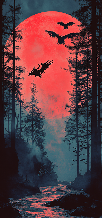 Mystical Forest Sunset