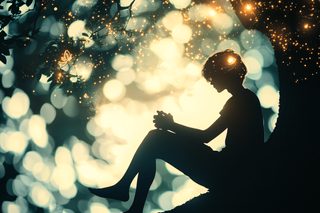Mystical Solitude Under Glowing Lights