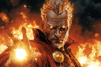 Mystical Sorcerer Casting Fire Spell