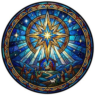nativity stained glass