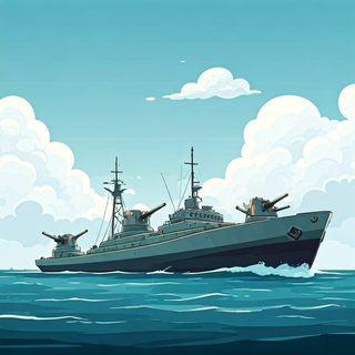 naval battleship illustration