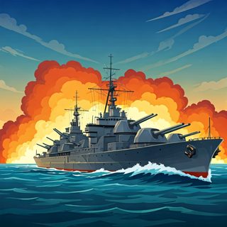 warship at sea