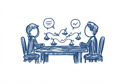 Negotiation At Table Sketch