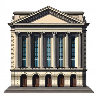 neoclassical building facade