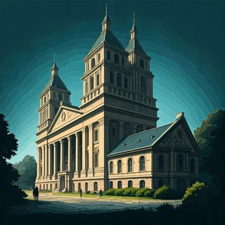 neoclassical cathedral illustration