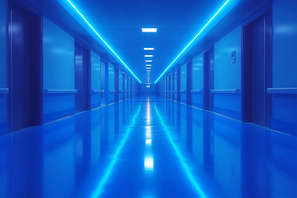 Neon Blue Corridor