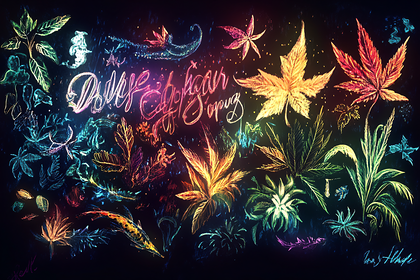 Neon Botanical Canvas