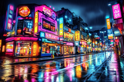 Neon Cityscape at Night