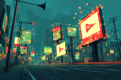 Neon Cityscape at Night