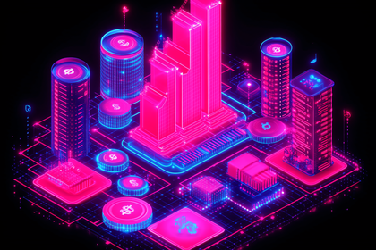 Neon Cityscape Of Cryptocurrency