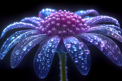 Neon Dewdrop Flower