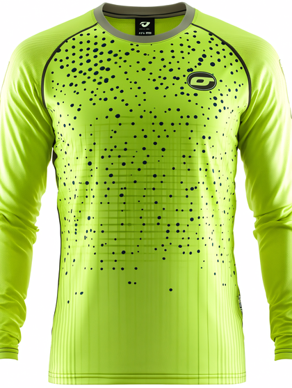 Neon Green Long Sleeve Jersey with Dots