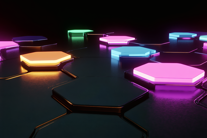 Neon Hexagon Tiles