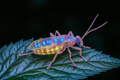 Neon Insect on Leaf