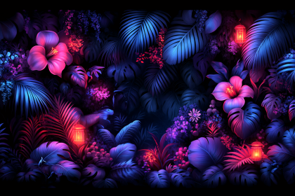 Neon Jungle Nightscape