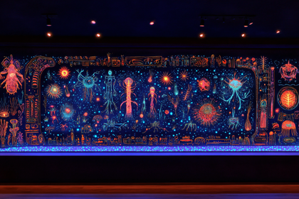 Neon Underworld Creature Mural