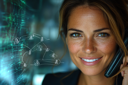 Networked Woman on Phone