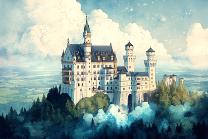 Neuschwanstein Castle Illustration