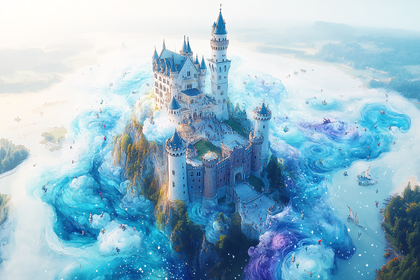 Neuschwanstein Castle in the Clouds
