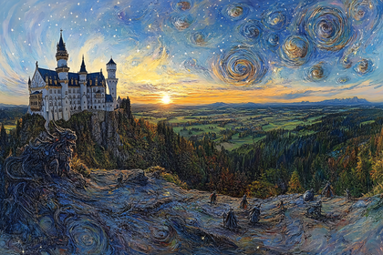 Neuschwanstein Starry Night