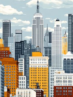 New York City Skyline Digital Illustration