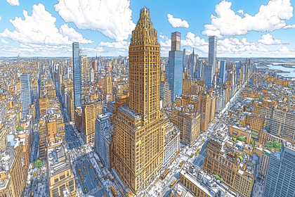New York City Skyline Illustration