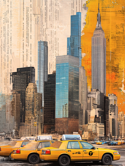 New York Cityscape Taxis
