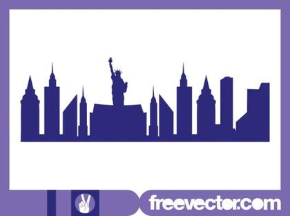 New York Skyline Free Vector
