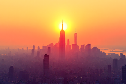 New York Sunset Skyline