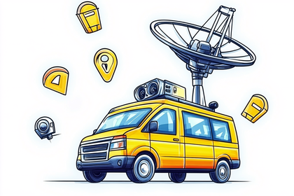 News Van with Satellite Dish