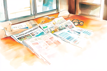 Newspapers on a Table