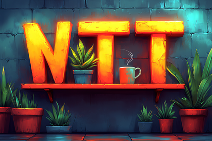 NFT Sign with Plants and Coffee