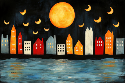 Night Cityscape by the Water
