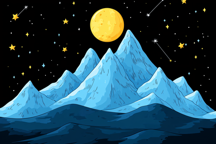 Night Mountain Scene