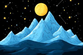 Night Mountain Scene