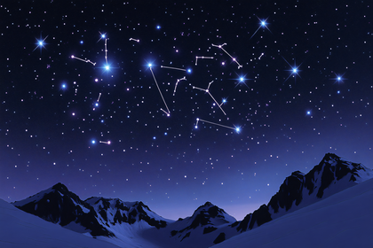 Night Sky Over Mountain Peaks