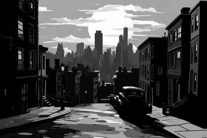 Noir City Street At Night
