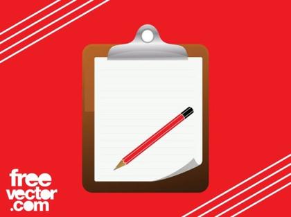 Notepad and Pencil Free Vector