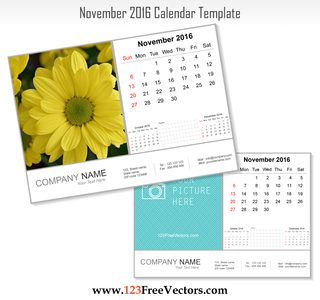 November 2016 Calendar Template