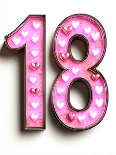 Number 18 With Hearts