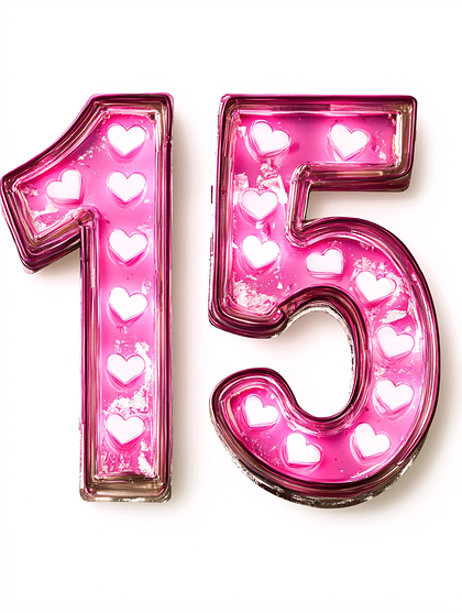 number-fifteen-pink-hearts-
