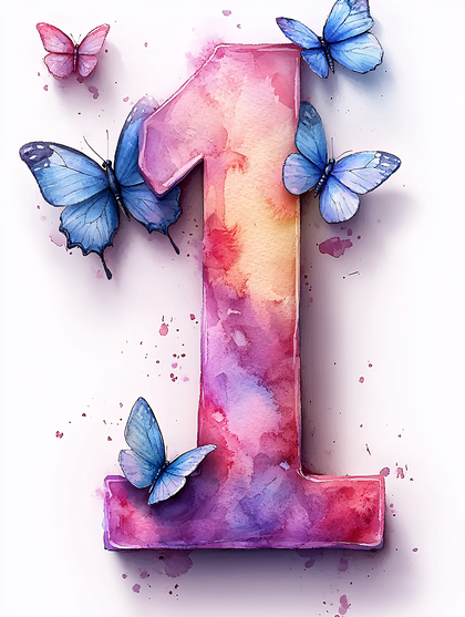 Number One With Butterflies