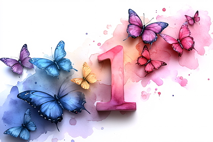 Number One With Butterflies