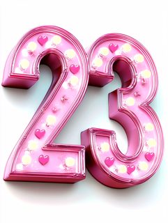 Number Twenty-Three With Hearts