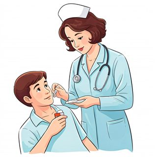 Nurse giving medicine