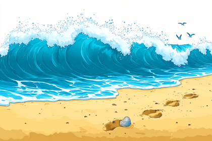 Ocean Wave On Sandy Beach