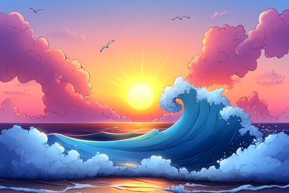 Ocean Wave Sunset