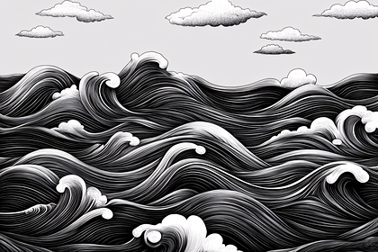 Ocean Waves And Clouds