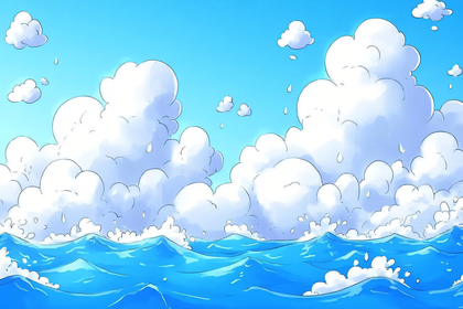 Ocean Waves And Cloudy Sky
