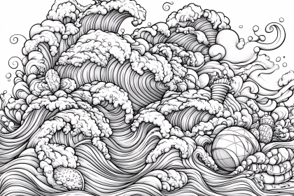 Ocean Waves and Lighthouse